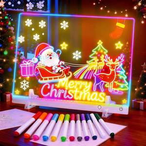 lot 4505 image: Led Drawing Board with 13 Light Effects, 17 Rechargeable Glow Doodle LED Note Board with Colors, Neon Light Up Drawing Tablet Gifts for Kids for Education Birthday Christmas Gift Ideas