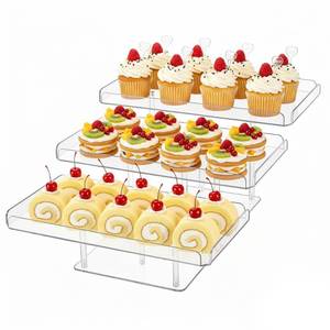 lot 5377 image: Nagpew Clear Cupcake Stand, 3 Tiered Acrylic Dessert Table Display Set