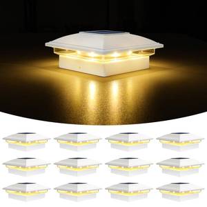 lot 5392 image: VOLISUN Solar Post Cap Light Outdoor Waterproof 12pack,Solar Fence - Post Lights for 4x4 5x5 6x6 WoodenVinyl Post,White Deck Cap Light Solar Powered with Warm White for GardenPatioPorch