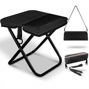 lot 5394 image: Posyra Foldable Backpack Stool, Portable Stool & Pocket Chair for Camping Hiking, 220LBS Capacity Ultralight Collapsible Seat, Quick Setup for Fishing Travel Outdoor Activities(Black)