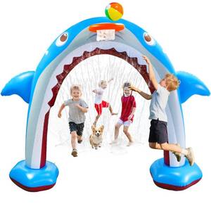 lot 5401 image: 11Ft Inflatable Shark Sprinkler, Large Shark Arch Sprinkler Toys for Summer Outdoor Backyard Yard Lawn, Perfect Inflatable Shark Sprinkler Water Park Toy Games for Boys Girls