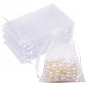 lot 6007 image: Crweety 50PCS White Organza Bags 3x4, Small Mesh Gift Bags Drawstring Mini Sheer Pouches Cute Goodie Baggies for Jewelry Candy Treats Sachet Wedding Birthday Party Favors Halloween Gifts Wrapping