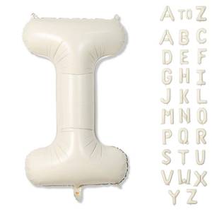 lot 6013 image: Cream 40 Inch I Foil Name Balloon, Self Inflating Large Letter Balloons for Girls Birthday Party, Baby Shower Decoration