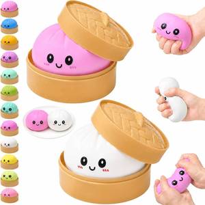 lot 6014 image: SMLEGFT Giant Dumpling Squishy 2PCS, Classic Colorful Mystery Dumpling Squishy Box, Dumpling Stress Ball for Anxiety Relief & Focus, Bao Bun Stress Relief Fidget for Teens Adults, Party Favors & Gifts
