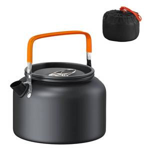 lot 6018 image: FUNYKICH 1.8L Camping Kettle with Carry Bag, Portable Stovetop Tea Kettle Fast Heating Boiling Hot Water for Open Fire, Lightweight Coffee Pot with Anti-Scald Handle for Outdoor Hiking Picnic Travel