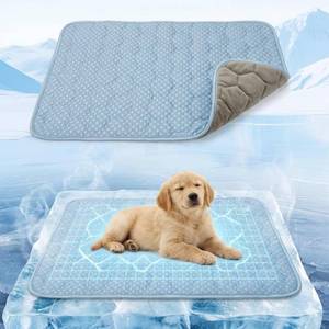lot 6042 image: Lesguyor Dog Cooling Mat Q-MAX0.5 Self-Cooling Mat for Dogs Crate Pad for Dogr, 2-in-1 Long-Lasting Cool Mats and Soft Kennel Pad for Dogs, Easy Washable Mat for Bed Crate Car