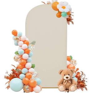 lot 6047 image: SUKAIKEQA 7.2FT Wedding Arch Cover �� Stretchy Spandex Fabric Backdrop for Arch Stand �� Ideal for Wedding Ceremony, Birthday Party, Baby Shower & Photo Booth Decoration (Off-White)