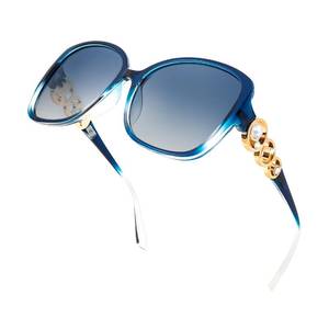 lot 6048 image: FEISEDY Womens Fashion Sunglasses, Oversized Square Frame with Pearl Sparkling, Polarized UV Protection B2821