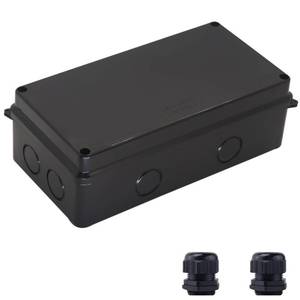 lot 6050 image: Electrical Box, Outdoor Waterproof Box IP65 Junction Box with Reserved Holes,ABS Plastic Project Box Power Cord Enclosure Black 7.9 x 3.4 x 2.8 inch(200x100x70mm)