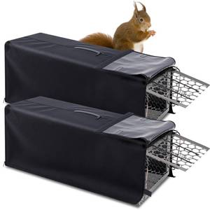lot 6051 image: SATINIOR 2 Pack Live Animal Trap Cage Cover 32 x 10 x 12 Inch for 1 Door Cage, Black Replacement for Humane Animal Rescue, Raccoon, Squirrel, Skunk, Feral Cat Trap (Only Cover)