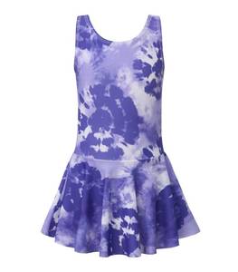 lot 6053 image: Zestonie Big Girls One Piece Swimsuits Leopard Bathing Suit for Kids Hawaiian Swimwear with Skirt Swim Dress Purple Tie Dye Size 1412-14 Years size 4XL