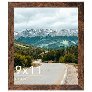 lot 6059 image: QOTIB 9x11 Picture Frame Deep Brown for Wall Hanging or Tabletop, Wood 9 x 11 Frame Photo for Wall Horizontally or Vertically, Deep Brown, 1 Pack