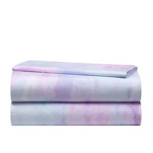 lot 6065 image: Heritage Kids 4-Piece Full Sheet Set �� Purple Watercolor Tie Dye, Includes Top Sheet, Fitted Sheet & 2 Pillowcases, Soft & Comfortable Bedding for Girls�� Room or Teen Bedroom