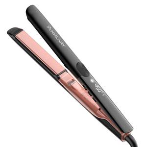 lot 6086 image: Annlary Hair Straightener 1 Inch Flat Iron and Curler 2 in 1 Titanium Ceramic Ionic Dual Voltage Straightener with Heat-Resistant Silicone, for Less Frizz, Shinier & Smoother