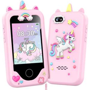 lot 6090 image: Kids Smart Phone for Girls Toys, Gifts for 3-10 Year Old Girl Boy Christmas Birthday Kids Toys, 2.8 Touchscreen Toddler Learning Cell Toy Phone with Dual Camera, Game, Music Player, 8GB Card Pink