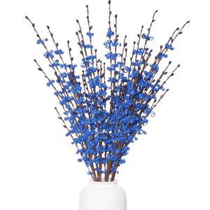 lot 6475 image: 5Pcs Blue Artificial Jasmine Flowers 29.5 DIY Long Stems for Home Decor
