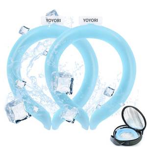 lot 6477 image: 2PCS Neck Cooling Tube with Cold Insulated Bag,Reusable Ice Neck Ring Wearable Body Cooler Products for Summer Heat (Blue2)
