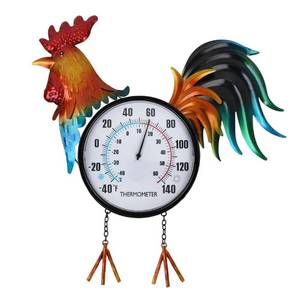 lot 6481 image: VEWOGARDEN Decorative Rooster Outdoor Thermometer Waterproof Metal Indoor Outdoor Thermometer for Patio, Garden, Backyard & Indoor Home D�cor