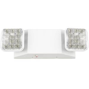 lot 11455 image: LED Emergency Lights with Battery Backup, Two LED Head Adjustable Commercial Emergency Lights, AC 120277V, UL 924 Certified, Hardwired Emergency Exit Lighting Fixture for Business (1-Pack)