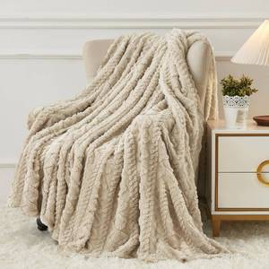 lot 11467 image: Aganear Fleece Throw Blanket - Cozy Soft Lightweight Fuzzy Throw Blanket for Women Portable Throw Blankets for Couch, Warm Present for Birthday, Christmas, Halloween, Housewarming(50x60, Khaki)