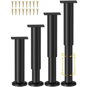lot 11473 image: Wlrrcwdttc 4 Pcs Adjustable Height Bed Support Legs for Bed FrameBed Center Slat, Metal Adjustable Furniture Legs 7.08-12.2 inch for BedSofaCabinetCouchDresserTable,Heavy Bed Replacement Legs