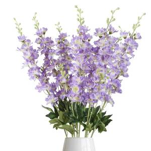 lot 11479 image: 8PCS Purple Delphinium Artificial Flowers 33.5 Faux Delphinium Bulk Long Stem Silk Larkspur Flowers for Tall Vase Home Wedding Garden Table Decor(Purple)