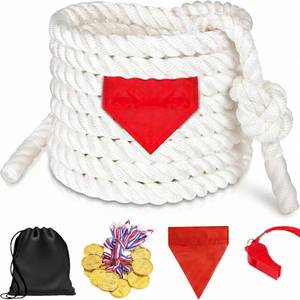 lot 11500 image: ZEROMX 60Ft Tug of War Rope for Kids and Adults, Field Day Birthday Party Family Reunion Carnival Games, Outdoor Lawn Yard Team Building Activities, White