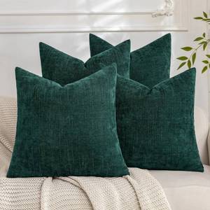 lot 11501 image: Cozoomy Set of 4 Soft Textured Decorative Throw Pillow Covers 22x22 Inch Cozy Farmhouse Cushion Cover Square Accent Pillow Cases for Bed Couch Sofa Living Room, Dark Teal