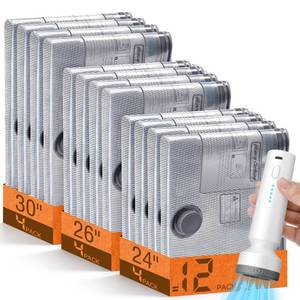 lot 11504 image: 12 Pack Vacuum Storage Bags with Pump, Space Saver Travel Bags with Rechargeable Wireless Pump, Reusable Tear-Proof Compression Packing Cubes for Heavy ClothesBeddingLuggageMoving 12 Combo Size