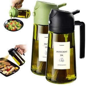 lot 11509 image: TrendPlain - Original 16oz470ml Olive Oil Dispenser Bottle for Kitchen Gadgets and Air Fryer Accessories - Olive Oil Sprayer for Cooking wStickers - Black&Green