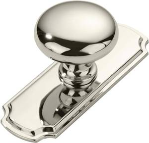 lot 12195 image: khtumeware 2 Pack 1-14 inch Backplate for Cabinet Knobs Polished Nickel Drawer Knobs Cabinet Hardware Vintage Aged Knobs with Backplate
