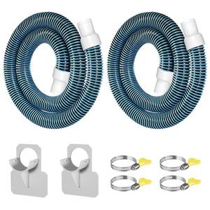 lot 12204 image: Conderyang 1.25 x 59 Pool Hoses for Above Ground Pools 2Pack Blue