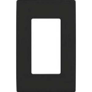 lot 12207 image: Leviton R55-REWP1-00B One Gang Screwless Wallplate  Onyx Black