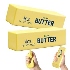 lot 12218 image: Butter Squishy, Squeeze Toys, Squishy Butter, Realistic Butter Stick Soft Squeeze Toys (Butter-2PCS) (Slight Rips)