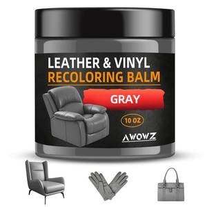 lot 12227 image: Leather Recoloring Balm - Scratch Repair & Color Restore Kit for Faded Leather, Leather Couch & Car Seats - 10OZ Leather Restorer Balm for Furniture, Auto Interior, Vinyl, Accessories (Gray)