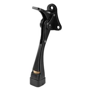 lot 12234 image: Kickdown Door Stopper 5 Inches - One Packs One Touch Adjustable Height Door Stop for The Bottom of Door Aluminum Alloy Metal Door Stopper with Rubber Tip & Wall Protectors for Wide Doors Black