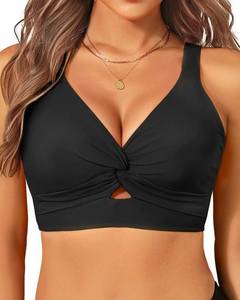 lot 12246 image: Women Cut Out Twist Bikini Top Only Supportive Large Bust Swimsuit Top