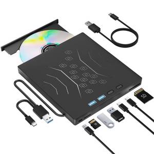 lot 12258 image: Wbacon 7 in 1 External Blu Ray Drive, Support 100G Disc RW Portable Blu Ray Player with USB 3.0 Type-C, CD DVD Burner 3D Blu Ray with SDTF Port, Blu Ray Burner Compatible with Windows Laptop Desktop