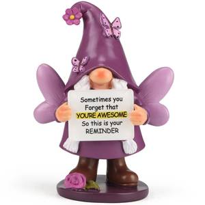 lot 12290 image: Lavezee Gnome Graduation Gifts for Girls Her, Handmade Purple Gnome Statue with Sometimes You Forget Your Awesome, Encouragement Emotional Gifts for Women