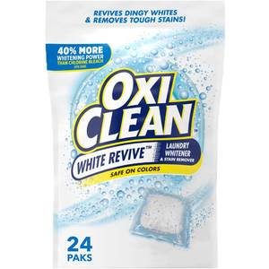 lot 12326 image: OxiClean White Revive Laundry Whitener and Stain Remover Power Paks, 24 Count