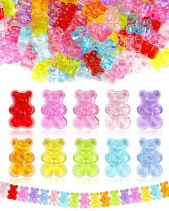 lot 12327 image: FIVEIZERO 200PCS Clear Acrylic Gummy Bear Beads