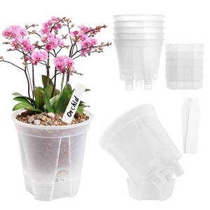 lot 13215 image: Sileasncei Self Watering Pots Clear �� 5 Pcs 6 Indoor & Outdoor Planters, Deep Reservoir, High Drainage & Breathable Design, Perfect for Busy, Travel, Beginner Plant Care