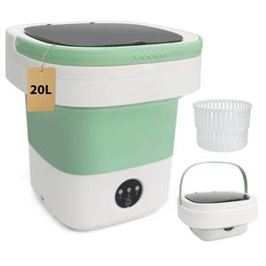 lot 13217 image: 20L Portable Washing Machine, Foldable Mini Washer and Spin Dryer Combo with 3 Wash Modes, Deep Cleaning Compact Laundry Machine for Baby Clothes, Underwear, Dorms, Apartments, RV & Travel