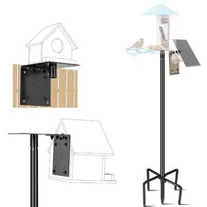lot 13222 image: Ottsuls Bird Feeder Pole, 109 Inch Heavy Duty Bird House Pole Kit for Outdoors, with 5-Prong Base Feeding Station for Wild Birds Watching, Adjustable Feeder Stand (House Not Included)