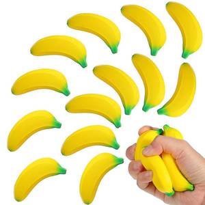 lot 14005 image: Kasyat 15 Pcs Banana Stress Toys Banana Stretchy Toys PU Relief Stress Balls Classroom Birthday Xmas Gifts Tiny Party Supplies for Relief Party Favors Bag Fillers(2.36 Inches)