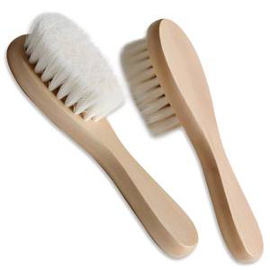 lot 14017 image: Kootinn 2 Pack Baby Hair Brush with Wooden Handle and Super Soft Goat Bristles for Newborns Toddlers