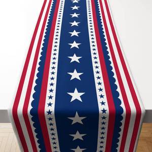 lot 14023 image: OHOME 4th of July Decorations - Patriotic USA Stars Table Runner for Home  Memorial Day Decorations - Fourth of July Accessories Decor Party Supplies Indoor Outdoor - 250 Anniversary USA Merchandise