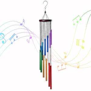lot 14028 image: HOMEXUP Outdoor Colorful Wind Chimes for Outside with 12 Aluminum Tubes for Garden Patio Balcony and Home Decor��Color��