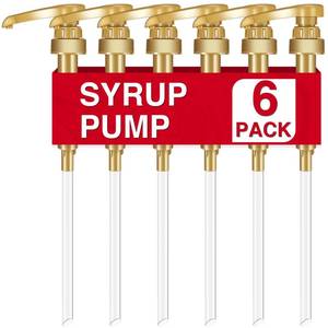 lot 14037 image: VOISEN Coffee Syrup Pumps, 6 Pack Gold Syrup Pump