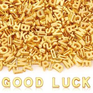 lot 14038 image: Augshy 400Pcs Gold Large Alphabet Letter Beads for Keychains Jewelry Crafts